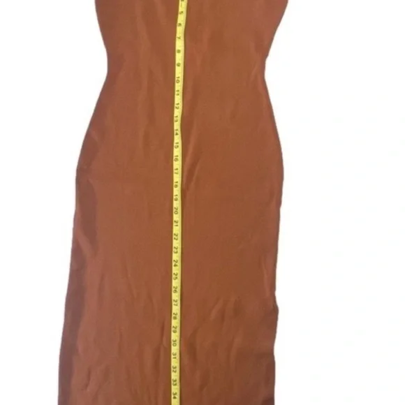 NWT Lucca Chic Brown Midi Dress with Side Slit Knit NEW - Picture 7 of 9